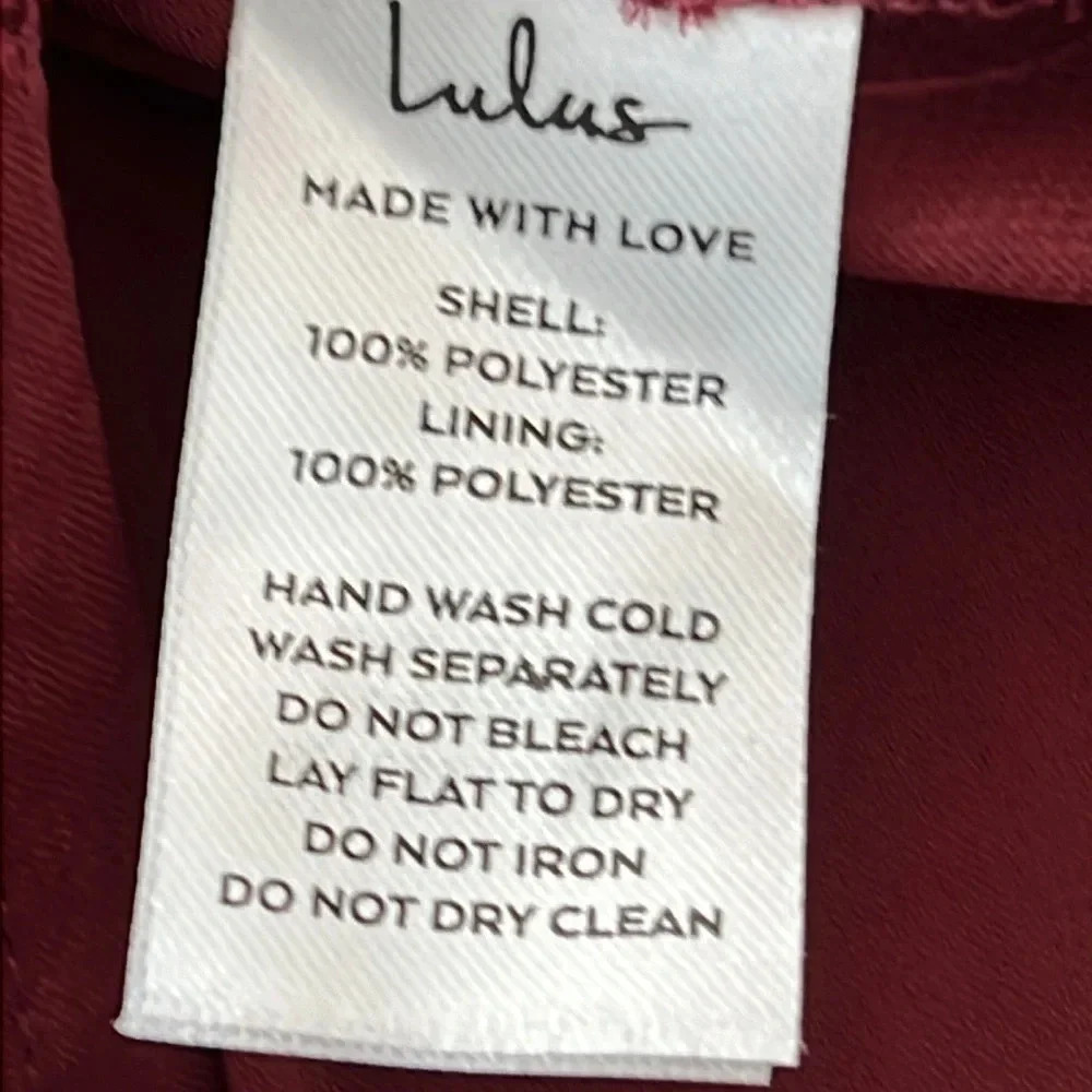 Lulu's Constantine Burgundy Satin Maxi Dress Sexy Formal Long Size S NWT - Picture 14 of 16